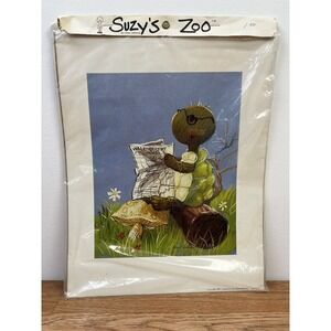 Vintage Suzy's Zoo Turtle Art Print Picture 1969 in Package Design 302